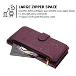 Capa para telemóvel em pele com carteira com fecho e múltiplos cartões Butterfly Love Flower, para iPhone 16 Pro, para iPhone 16 Plus, para iPhone 16, para iPhone 15 Pro Max, para iPhone 15 Pro, para iPhone 15 Plus