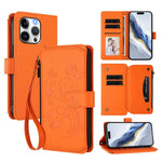 Capa para telemóvel em pele com carteira com fecho e múltiplos cartões Butterfly Love Flower, para iPhone 16 Pro, para iPhone 16 Plus, para iPhone 16, para iPhone 15 Pro Max, para iPhone 15 Pro, para iPhone 15 Plus