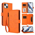 Capa para telemóvel em pele com carteira com fecho e múltiplos cartões Butterfly Love Flower, para iPhone 16 Pro, para iPhone 16 Plus, para iPhone 16, para iPhone 15 Pro Max, para iPhone 15 Pro, para iPhone 15 Plus