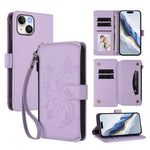 Capa para Telemóvel Carteira de Couro com Zíper, Multi-cartões, Estampa de Borboleta, Amor e Flor, Para iPhone 15, Para iPhone 14 Plus, Para iPhone 14 / 13, Para iPhone 14 Pro, Para iPhone 14 Pro Max, Para iPhone 7 / 8 / SE 2022