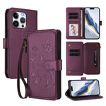 Capa para Telemóvel Carteira de Couro com Zíper, Multi-cartões, Estampa de Borboleta, Amor e Flor, Para iPhone 15, Para iPhone 14 Plus, Para iPhone 14 / 13, Para iPhone 14 Pro, Para iPhone 14 Pro Max, Para iPhone 7 / 8 / SE 2022
