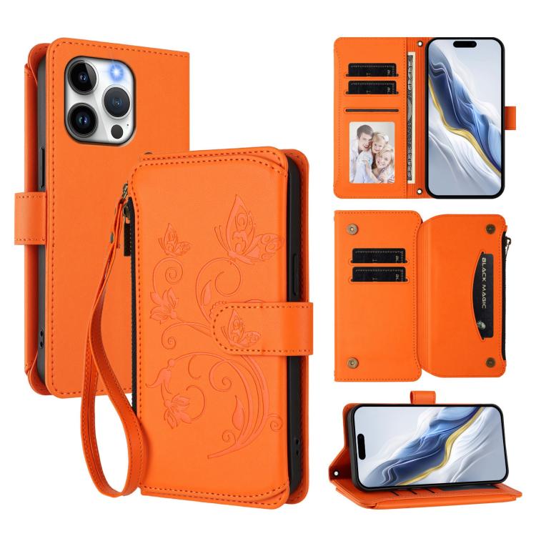 Capa para Telemóvel Carteira de Couro com Zíper, Multi-cartões, Estampa de Borboleta, Amor e Flor, Para iPhone 15, Para iPhone 14 Plus, Para iPhone 14 / 13, Para iPhone 14 Pro, Para iPhone 14 Pro Max, Para iPhone 7 / 8 / SE 2022