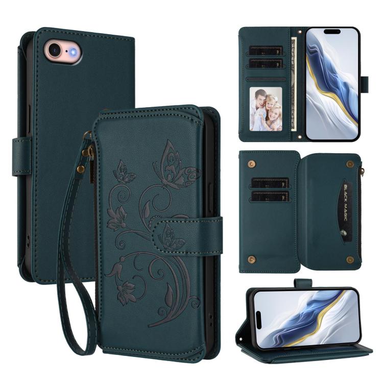 Capa para Telemóvel Carteira de Couro com Zíper, Multi-cartões, Estampa de Borboleta, Amor e Flor, Para iPhone 15, Para iPhone 14 Plus, Para iPhone 14 / 13, Para iPhone 14 Pro, Para iPhone 14 Pro Max, Para iPhone 7 / 8 / SE 2022