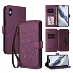 Carteira de couro com fecho de correr, multi-cartões, com padrão de borboleta, amor e flores, para iPhone 11 Pro Max, para iPhone 11, para iPhone 11 Pro, para iPhone X / XS, para iPhone XR, para iPhone XS Max