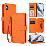 Carteira de couro com fecho de correr, multi-cartões, com padrão de borboleta, amor e flores, para iPhone 11 Pro Max, para iPhone 11, para iPhone 11 Pro, para iPhone X / XS, para iPhone XR, para iPhone XS Max