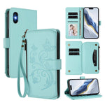 Carteira de couro com fecho de correr, multi-cartões, com padrão de borboleta, amor e flores, para iPhone 11 Pro Max, para iPhone 11, para iPhone 11 Pro, para iPhone X / XS, para iPhone XR, para iPhone XS Max
