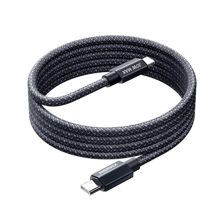 REMAX CB01 PD30W Tipo-C para 8 Pinos Cabo de Dados Trançado em Liga de Alumínio para Carregamento Rápido com Luz LED, Comprimento: 1,2m, Tipo-C para 8 Pinos