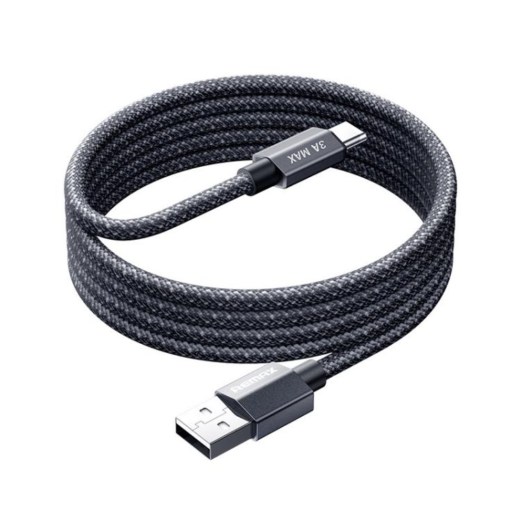 REMAX CB01 3A USB para Tipo-C Cabo de Dados Trançado em Liga de Alumínio para Carregamento Rápido com Luz LED, Comprimento: 1,2m, USB para Tipo-C