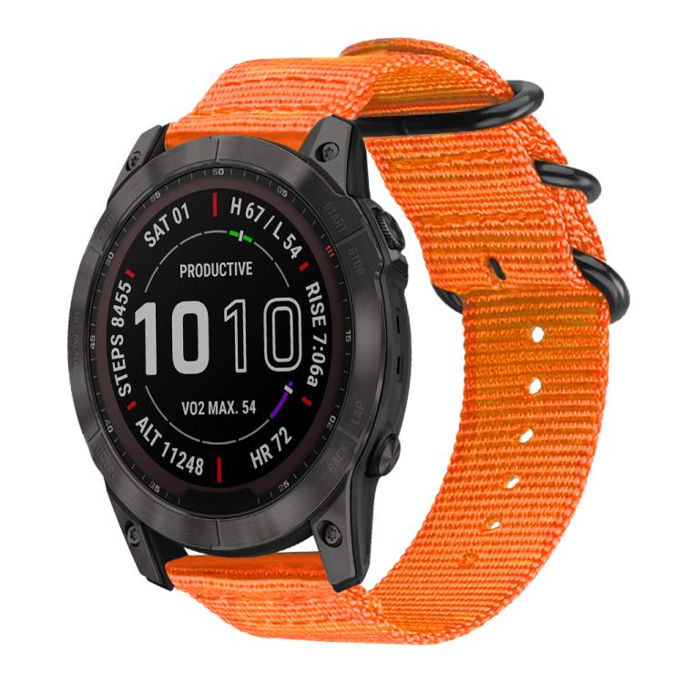 xDfind Ring Buckle Nylon Canvas Watch Band, For Garmin Fenix 8/7X/6X/5X 26mm, For Garmin Fenix 8/7/6/5 22mm, For Garmin Forerunner 235/220/620/630, For Garmin Forerunner 35 / 30 / 35J
