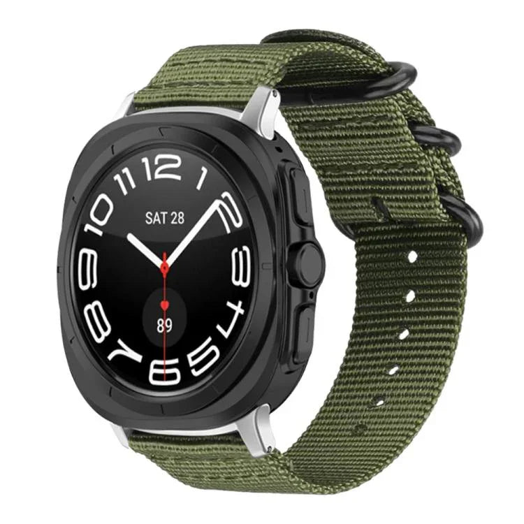 Correia de Relógio em Nylon de Tela com Fivela de Anel xDfind, Para Samsung Galaxy Watch Ultra / Ultra 2025, Para Samsung Galaxy Watch8 / 8 Classic, Para Samsung Galaxy Watch 7 / 6 / 5 / FE, Para Samsung Galaxy Fit3 SM-R390
