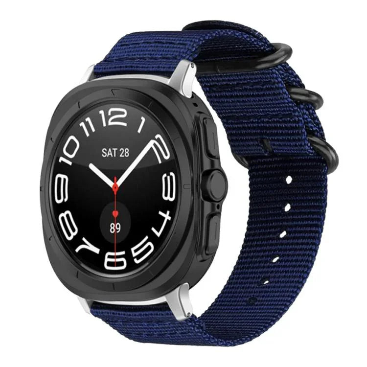 Correia de Relógio em Nylon de Tela com Fivela de Anel xDfind, Para Samsung Galaxy Watch Ultra / Ultra 2025, Para Samsung Galaxy Watch8 / 8 Classic, Para Samsung Galaxy Watch 7 / 6 / 5 / FE, Para Samsung Galaxy Fit3 SM-R390