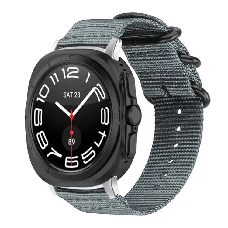 Correia de Relógio em Nylon de Tela com Fivela de Anel xDfind, Para Samsung Galaxy Watch Ultra / Ultra 2025, Para Samsung Galaxy Watch8 / 8 Classic, Para Samsung Galaxy Watch 7 / 6 / 5 / FE, Para Samsung Galaxy Fit3 SM-R390