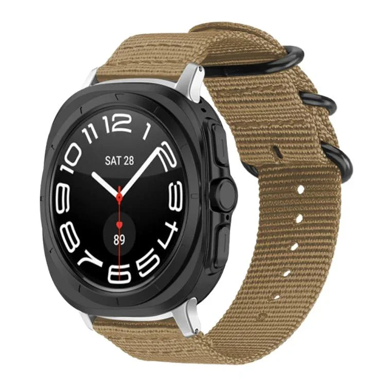Correia de Relógio em Nylon de Tela com Fivela de Anel xDfind, Para Samsung Galaxy Watch Ultra / Ultra 2025, Para Samsung Galaxy Watch8 / 8 Classic, Para Samsung Galaxy Watch 7 / 6 / 5 / FE, Para Samsung Galaxy Fit3 SM-R390