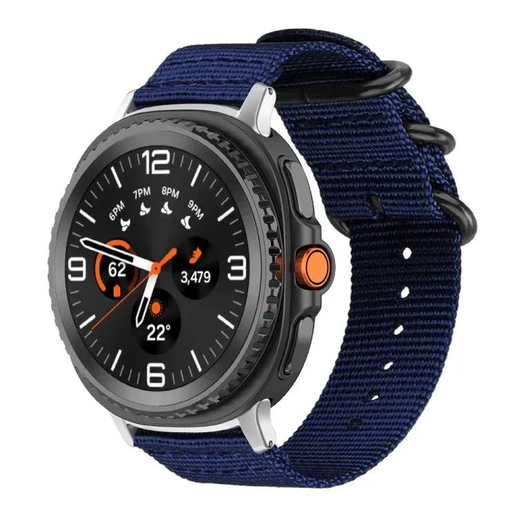 Correia de Relógio em Nylon de Tela com Fivela de Anel xDfind, Para Samsung Galaxy Watch Ultra / Ultra 2025, Para Samsung Galaxy Watch8 / 8 Classic, Para Samsung Galaxy Watch 7 / 6 / 5 / FE, Para Samsung Galaxy Fit3 SM-R390