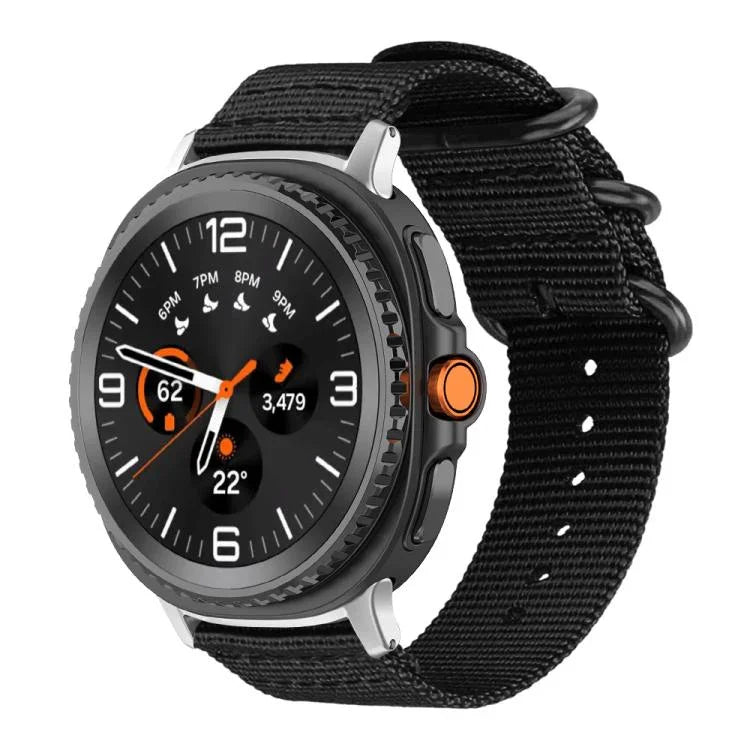 Correia de Relógio em Nylon de Tela com Fivela de Anel xDfind, Para Samsung Galaxy Watch Ultra / Ultra 2025, Para Samsung Galaxy Watch8 / 8 Classic, Para Samsung Galaxy Watch 7 / 6 / 5 / FE, Para Samsung Galaxy Fit3 SM-R390