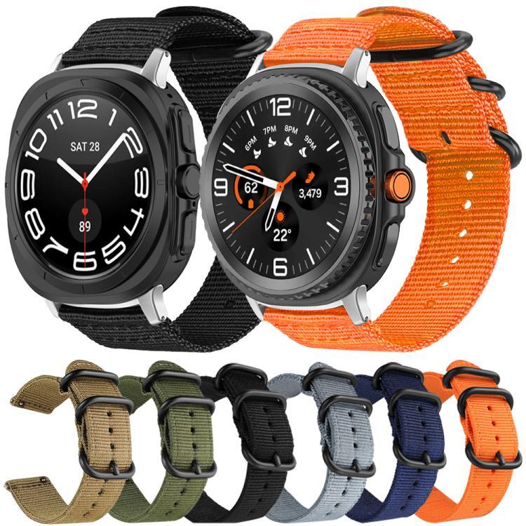 Correia de Relógio em Nylon de Tela com Fivela de Anel xDfind, Para Samsung Galaxy Watch Ultra / Ultra 2025, Para Samsung Galaxy Watch8 / 8 Classic, Para Samsung Galaxy Watch 7 / 6 / 5 / FE, Para Samsung Galaxy Fit3 SM-R390