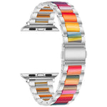 Pulseira de Relógio em Metal e Resina com Três Contas xDfind, Para Apple Watch 42 / 44 / 45 / 46 / 49mm, Para Apple Watch 38 / 40 / 41 / S10 42mm