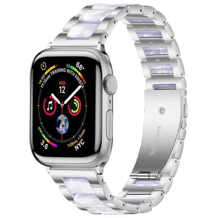 Pulseira de Relógio em Metal e Resina com Três Contas xDfind, Para Apple Watch 42 / 44 / 45 / 46 / 49mm, Para Apple Watch 38 / 40 / 41 / S10 42mm