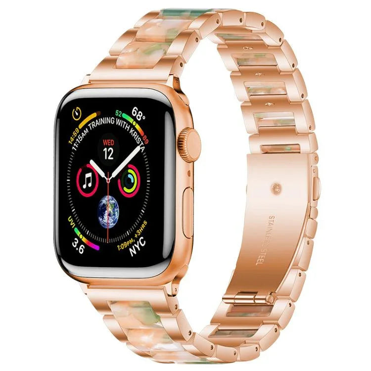 Pulseira de Relógio em Metal e Resina com Três Contas xDfind, Para Apple Watch 42 / 44 / 45 / 46 / 49mm, Para Apple Watch 38 / 40 / 41 / S10 42mm