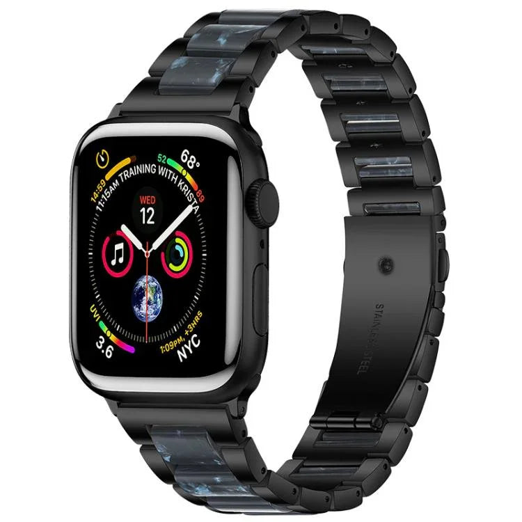 Pulseira de Relógio em Metal e Resina com Três Contas xDfind, Para Apple Watch 42 / 44 / 45 / 46 / 49mm, Para Apple Watch 38 / 40 / 41 / S10 42mm