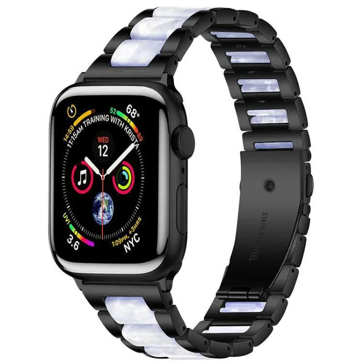 Pulseira de Relógio em Metal e Resina com Três Contas xDfind, Para Apple Watch 42 / 44 / 45 / 46 / 49mm, Para Apple Watch 38 / 40 / 41 / S10 42mm