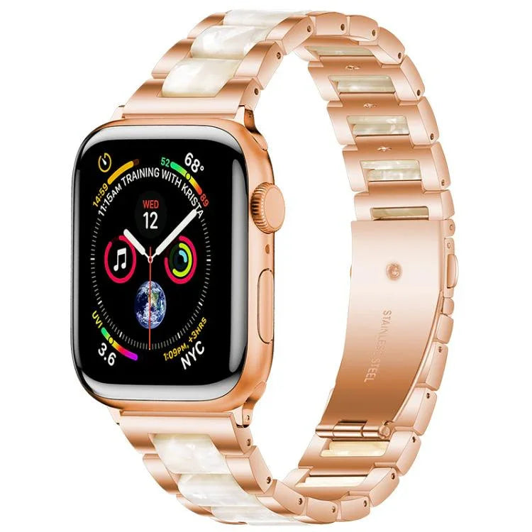 Pulseira de Relógio em Metal e Resina com Três Contas xDfind, Para Apple Watch 42 / 44 / 45 / 46 / 49mm, Para Apple Watch 38 / 40 / 41 / S10 42mm