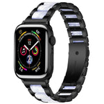 Pulseira de Relógio em Metal e Resina com Três Contas xDfind, Para Apple Watch 42 / 44 / 45 / 46 / 49mm, Para Apple Watch 38 / 40 / 41 / S10 42mm