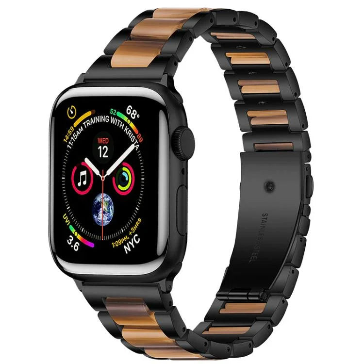 Pulseira de Relógio em Metal e Resina com Três Contas xDfind, Para Apple Watch 42 / 44 / 45 / 46 / 49mm, Para Apple Watch 38 / 40 / 41 / S10 42mm