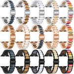 Pulseira de Relógio em Metal e Resina com Três Contas xDfind, Para Apple Watch 42 / 44 / 45 / 46 / 49mm, Para Apple Watch 38 / 40 / 41 / S10 42mm