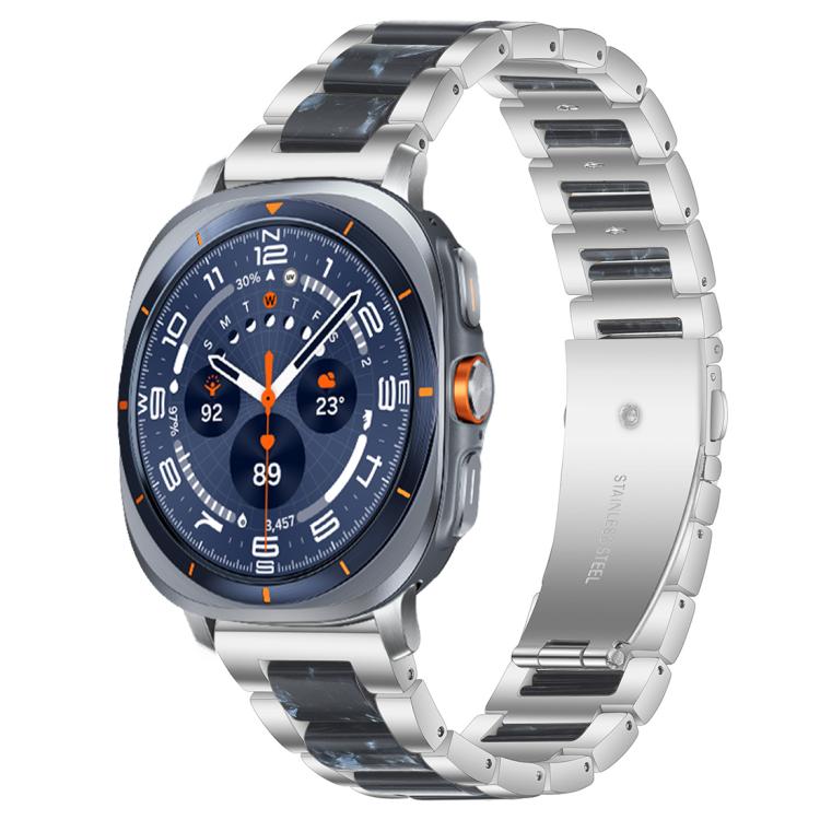 Correia de Relógio de Metal com Resina de Três Contas xDfind, Para Samsung Galaxy Watch Ultra/Ultra 2025, Para Samsung Galaxy Watch8 / 8 Classic, Para Samsung Galaxy Watch 7 / 6 / 5 / FE