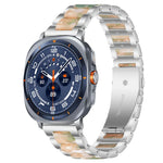 Correia de Relógio de Metal com Resina de Três Contas xDfind, Para Samsung Galaxy Watch Ultra/Ultra 2025, Para Samsung Galaxy Watch8 / 8 Classic, Para Samsung Galaxy Watch 7 / 6 / 5 / FE