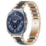Correia de Relógio de Metal com Resina de Três Contas xDfind, Para Samsung Galaxy Watch Ultra/Ultra 2025, Para Samsung Galaxy Watch8 / 8 Classic, Para Samsung Galaxy Watch 7 / 6 / 5 / FE
