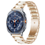 Correia de Relógio de Metal com Resina de Três Contas xDfind, Para Samsung Galaxy Watch Ultra/Ultra 2025, Para Samsung Galaxy Watch8 / 8 Classic, Para Samsung Galaxy Watch 7 / 6 / 5 / FE