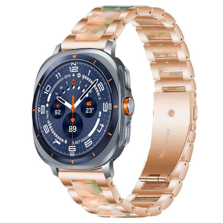 Correia de Relógio de Metal com Resina de Três Contas xDfind, Para Samsung Galaxy Watch Ultra/Ultra 2025, Para Samsung Galaxy Watch8 / 8 Classic, Para Samsung Galaxy Watch 7 / 6 / 5 / FE