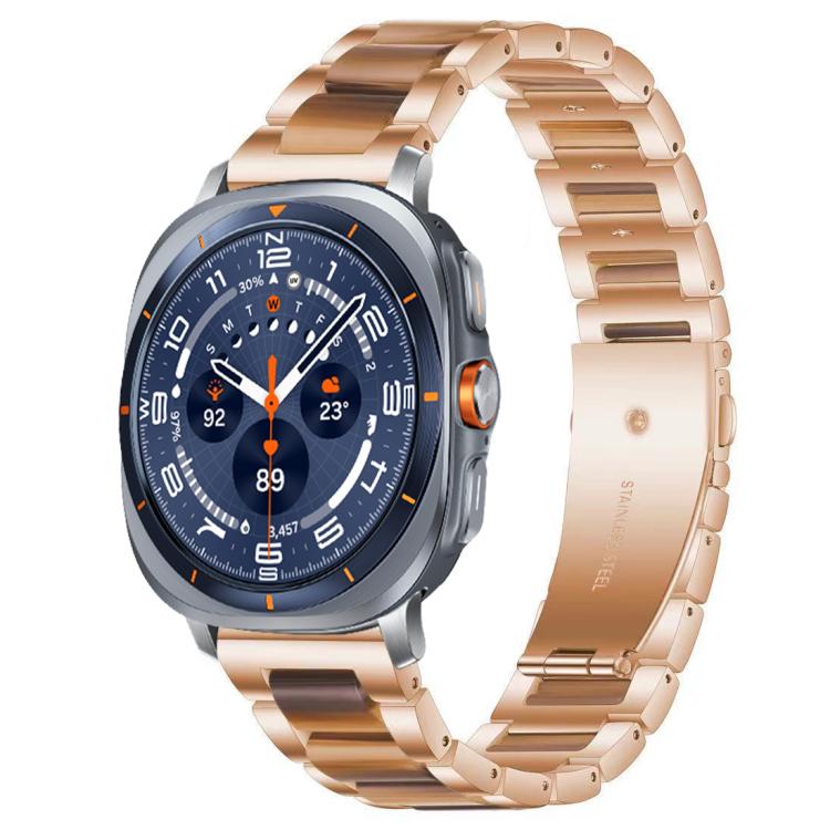 Correia de Relógio de Metal com Resina de Três Contas xDfind, Para Samsung Galaxy Watch Ultra/Ultra 2025, Para Samsung Galaxy Watch8 / 8 Classic, Para Samsung Galaxy Watch 7 / 6 / 5 / FE