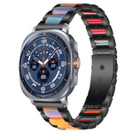Correia de Relógio de Metal com Resina de Três Contas xDfind, Para Samsung Galaxy Watch Ultra/Ultra 2025, Para Samsung Galaxy Watch8 / 8 Classic, Para Samsung Galaxy Watch 7 / 6 / 5 / FE