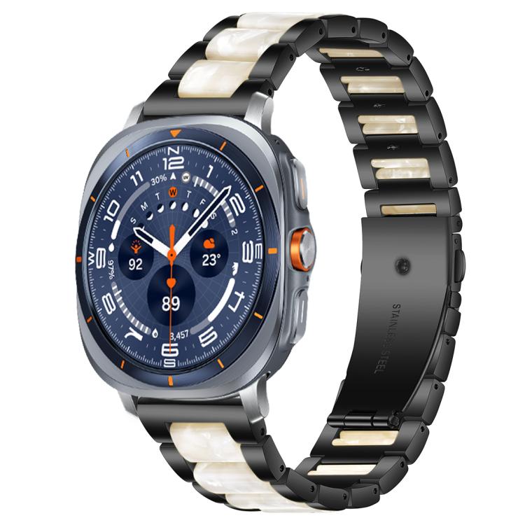 Correia de Relógio de Metal com Resina de Três Contas xDfind, Para Samsung Galaxy Watch Ultra/Ultra 2025, Para Samsung Galaxy Watch8 / 8 Classic, Para Samsung Galaxy Watch 7 / 6 / 5 / FE