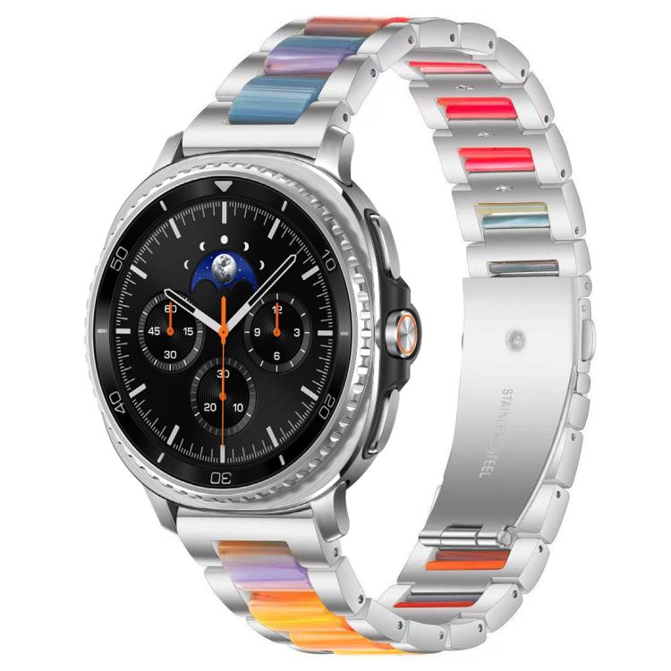 Correia de Relógio de Metal com Resina de Três Contas xDfind, Para Samsung Galaxy Watch Ultra/Ultra 2025, Para Samsung Galaxy Watch8 / 8 Classic, Para Samsung Galaxy Watch 7 / 6 / 5 / FE