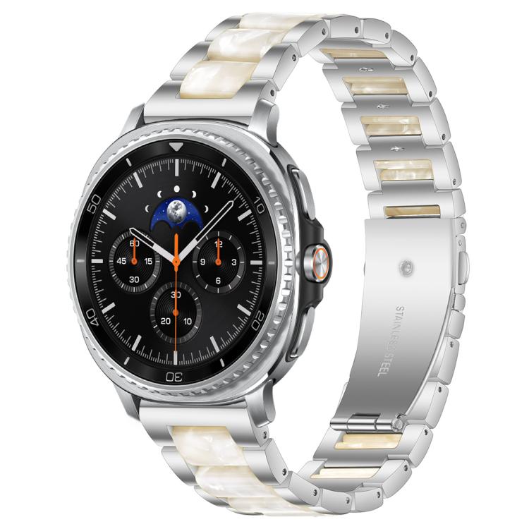 Correia de Relógio de Metal com Resina de Três Contas xDfind, Para Samsung Galaxy Watch Ultra/Ultra 2025, Para Samsung Galaxy Watch8 / 8 Classic, Para Samsung Galaxy Watch 7 / 6 / 5 / FE