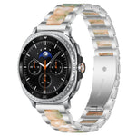 Correia de Relógio de Metal com Resina de Três Contas xDfind, Para Samsung Galaxy Watch Ultra/Ultra 2025, Para Samsung Galaxy Watch8 / 8 Classic, Para Samsung Galaxy Watch 7 / 6 / 5 / FE