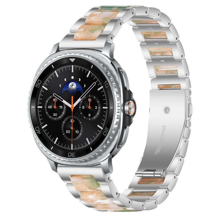 Correia de Relógio de Metal com Resina de Três Contas xDfind, Para Samsung Galaxy Watch Ultra/Ultra 2025, Para Samsung Galaxy Watch8 / 8 Classic, Para Samsung Galaxy Watch 7 / 6 / 5 / FE