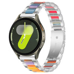 Correia de Relógio de Metal com Resina de Três Contas xDfind, Para Samsung Galaxy Watch Ultra/Ultra 2025, Para Samsung Galaxy Watch8 / 8 Classic, Para Samsung Galaxy Watch 7 / 6 / 5 / FE
