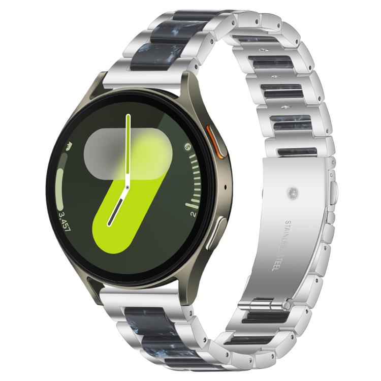 Correia de Relógio de Metal com Resina de Três Contas xDfind, Para Samsung Galaxy Watch Ultra/Ultra 2025, Para Samsung Galaxy Watch8 / 8 Classic, Para Samsung Galaxy Watch 7 / 6 / 5 / FE