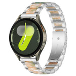 Correia de Relógio de Metal com Resina de Três Contas xDfind, Para Samsung Galaxy Watch Ultra/Ultra 2025, Para Samsung Galaxy Watch8 / 8 Classic, Para Samsung Galaxy Watch 7 / 6 / 5 / FE