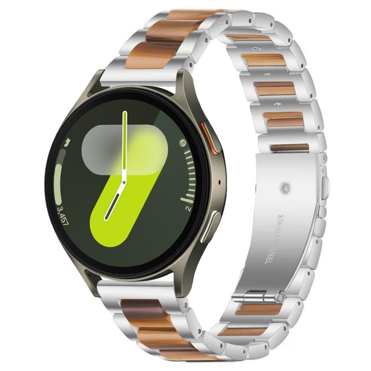 Correia de Relógio de Metal com Resina de Três Contas xDfind, Para Samsung Galaxy Watch Ultra/Ultra 2025, Para Samsung Galaxy Watch8 / 8 Classic, Para Samsung Galaxy Watch 7 / 6 / 5 / FE