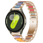 Correia de Relógio de Metal com Resina de Três Contas xDfind, Para Samsung Galaxy Watch Ultra/Ultra 2025, Para Samsung Galaxy Watch8 / 8 Classic, Para Samsung Galaxy Watch 7 / 6 / 5 / FE