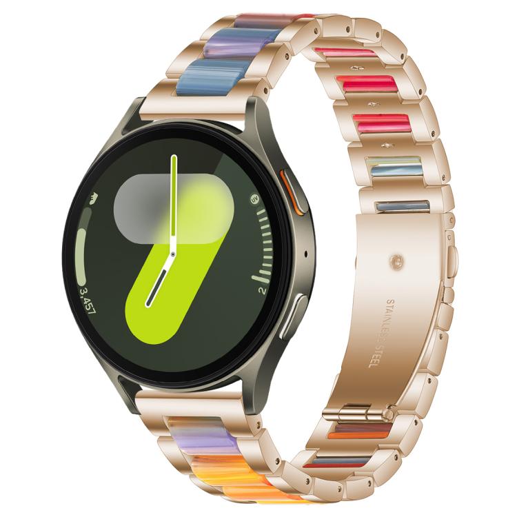 Correia de Relógio de Metal com Resina de Três Contas xDfind, Para Samsung Galaxy Watch Ultra/Ultra 2025, Para Samsung Galaxy Watch8 / 8 Classic, Para Samsung Galaxy Watch 7 / 6 / 5 / FE