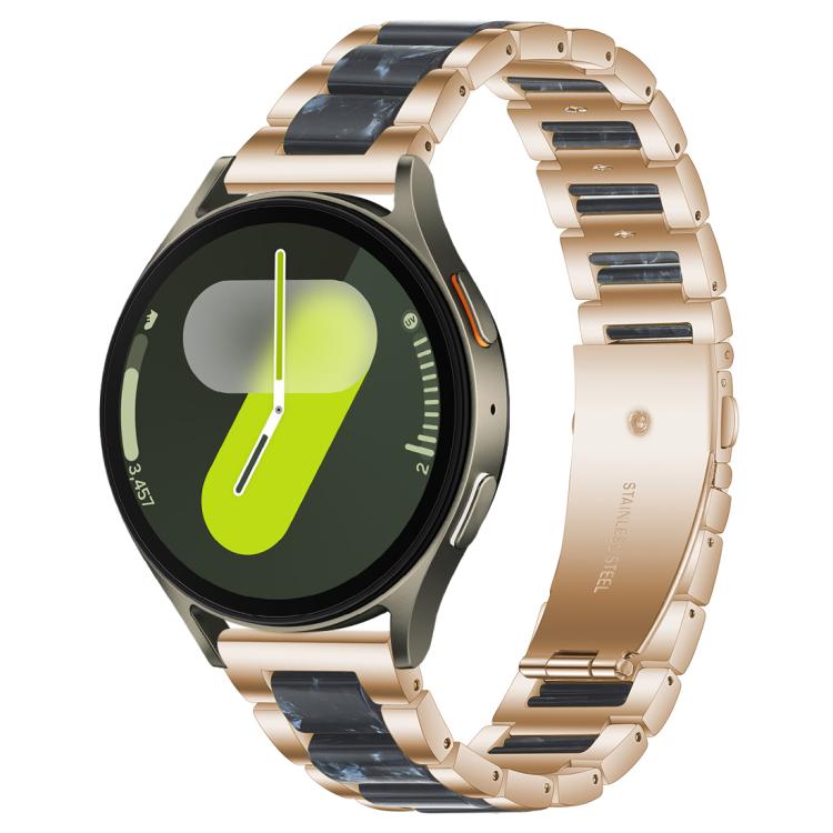 Correia de Relógio de Metal com Resina de Três Contas xDfind, Para Samsung Galaxy Watch Ultra/Ultra 2025, Para Samsung Galaxy Watch8 / 8 Classic, Para Samsung Galaxy Watch 7 / 6 / 5 / FE
