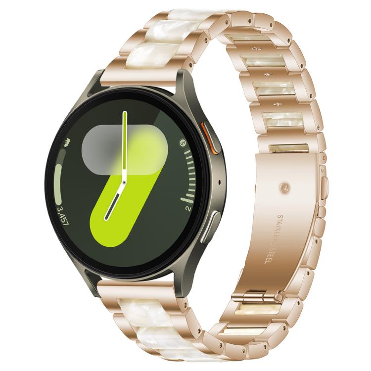 Correia de Relógio de Metal com Resina de Três Contas xDfind, Para Samsung Galaxy Watch Ultra/Ultra 2025, Para Samsung Galaxy Watch8 / 8 Classic, Para Samsung Galaxy Watch 7 / 6 / 5 / FE