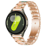 Correia de Relógio de Metal com Resina de Três Contas xDfind, Para Samsung Galaxy Watch Ultra/Ultra 2025, Para Samsung Galaxy Watch8 / 8 Classic, Para Samsung Galaxy Watch 7 / 6 / 5 / FE